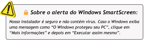 Aviso do Windows SmartScreen ao executar um aplicativo baixado